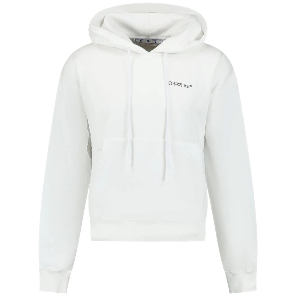 Off White Mens Caravaggio Crowing Design White Oversized Hoodie Cotton - Size Small